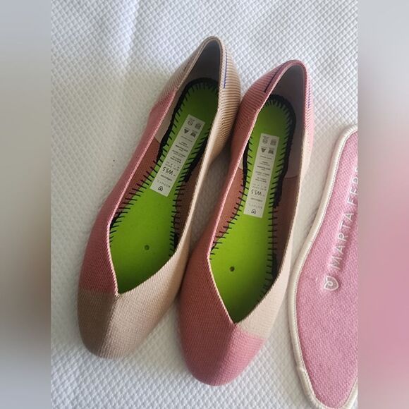 Rothy's Marta Ferri Pink Flats and Loafers with Elegant Silhouette - Picture 9 of 11